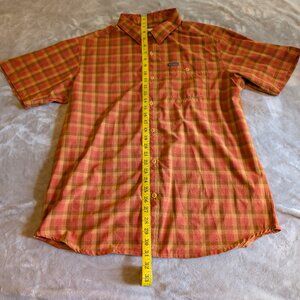 Columbia PFG Tamiami Fishing Shirt - Men's Large - Orange Plaid